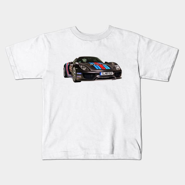 Porsche 918 Spyder - Porsche Museum Kids T-Shirt by holgermader